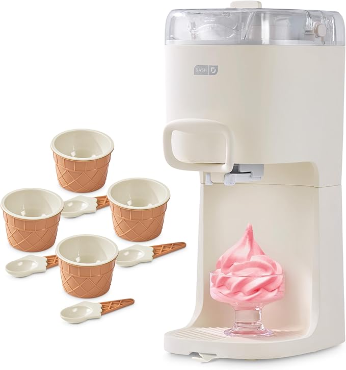 Dash Soft Serve Ice Cream Machine - Frozen Dessert Machine for Soft Serve, Froyo, Sorbet, and Fruit Whips - Compact Design - Features Double Insulated Freezer Bowl - 1-Pint Capacity
