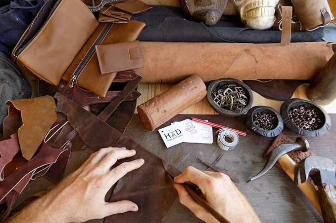 Hide & Drink, Set of 4 Hot Handle Holders, Panhandle, Side Kick, Grip Mitt & Square Pot Holder for Cast Iron Skillets & Pans, Full Grain Leather, Handmade, Bourbon Brown