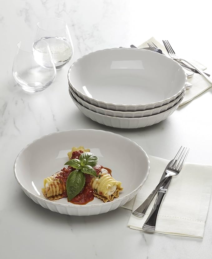 Lenox 897192 French Perle Scallop Dinner Bowls, Set of 4