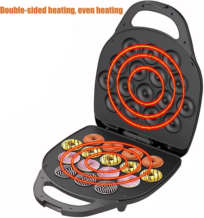 110/220V Electric 16 Capacity Mini Donut Maker Non Stick Donut Maker Baking Machine, Cake Pop Maker for Breakfast