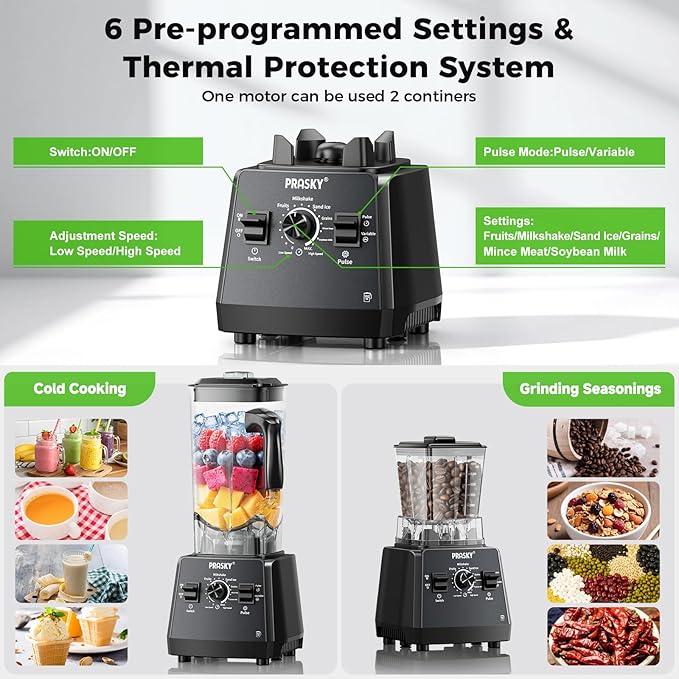 2400W High Speed Countertop Blender, 101oz Large Capacity, BPA-Free, 25000 RPM Blenders for Smoothies, Ice Crushing, Soups, Nut Butters & Baby Food (Gray, 3L)