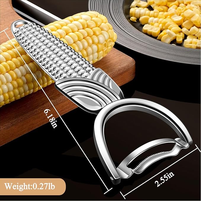 Stainless Steel Corn Peeler for Corn on the Cob Corn Kernel Stripper Remover Dishwasher Safe