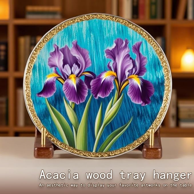 Acacia Wood Plate Hangers for The Wall Decorative Plate Holder for 6-16 Inch Plates, Bowls and Artwork plate wall hangers for display