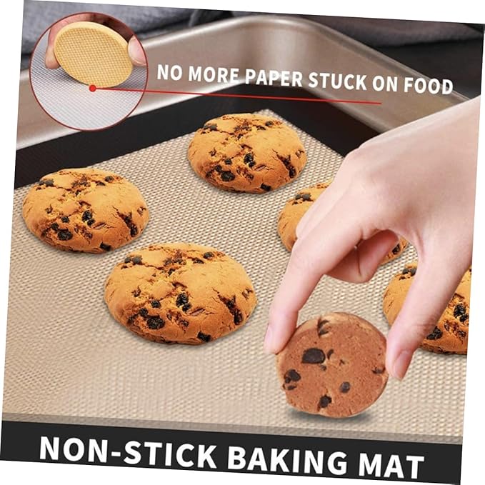 Uonlytech 4pcs Non-stick Silicone Baking Mats with Glass Heat Resistant Oven Liners for Cookies Pastry Bread Reusable and Easy to Clean Baking Pads