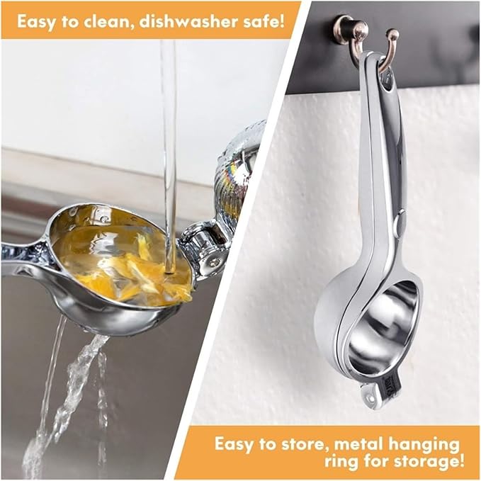 Manual Juicer Hand Press Stainless Steel Lemon Juicer Manual Citrus |-resistant Dishwasher-safe Squeezer |for Lemons Limes More(2-In-1 Lemon Squeez)