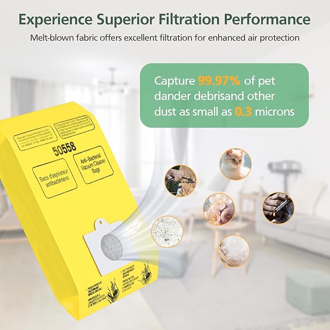 20 Pack Kenmore Canister Vacuum Cleaner Bags Compatible With Type C/Q 5055, 50555, 50557, 50558 and Type C-5, C-18, 53292, 200, 400, 600, 700, 800 Series
