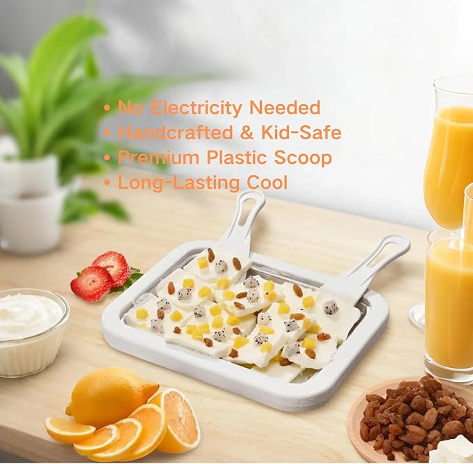 Ice Cream Roll Maker Rolled Ice Cream Machine, Sweet Spot Pan, Instant Cold Plate, Ideal for Making Rolled Ice Cream Soft Serve Slushies Frozen Yogurt Sorbet and Gelato (Milk White)