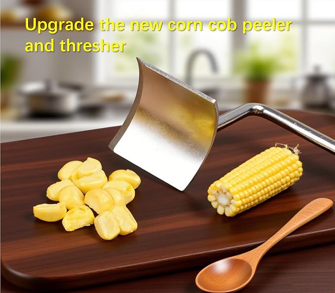 2025 NEW Long Handle Stainless Steel Corn Stripping Tool StripChef Corn Peeler for Corn on the Cob – Easy to Clean a must-have small tool in the kitchen (2 Pack)