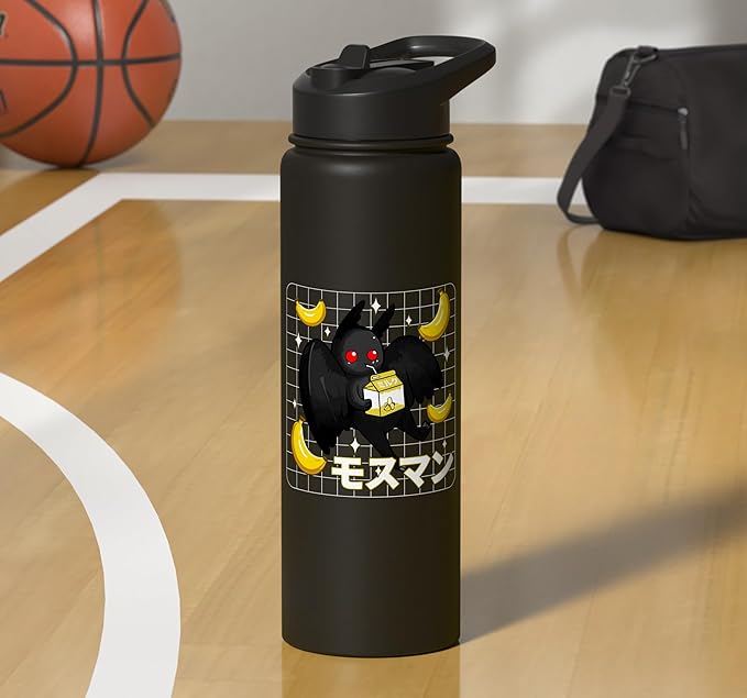 Kawaii Mothman Banana Milk Shake Carton Stainless Steel Insulated Water Bottle