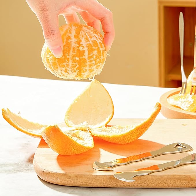 Orange Peeler Tool 304 Stainless Steel, Citrus Peeler, Grapefruits, Lemons, Fruit Peeler Easy Skin Remover, Cutter & Slicer
