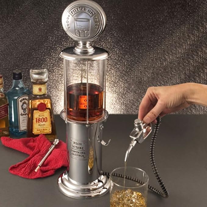Gas Pump Whiskey / Bourbon Decanter - Liquor Dispenser for Vodka, Rum, Wine, Tequila or Scotch Decanter is Stainless Steel