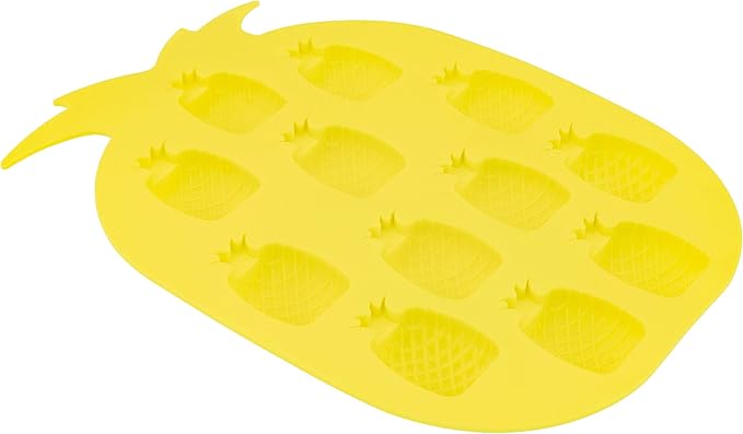 Pineapple Shaped Ice Cube Tray, Yellow - Fairly Odd Novelties - Funny Tropical Fruit Drink Ice Molds