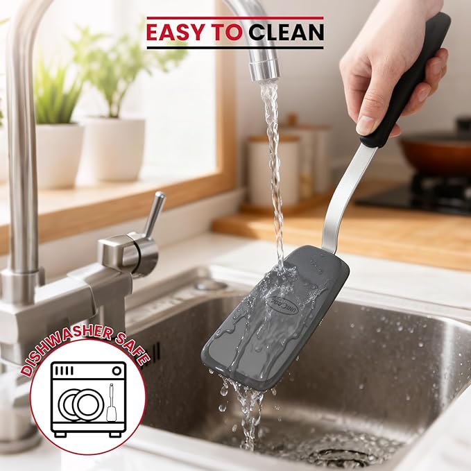 Unicook 2-Piece Small Silicone Spatula Set, Heat-Resistant Kitchen Spatula Turner Set for Nonstick Cookware, Flexible Kitchen Utensils for Flipping Eggs, Pancakes, or Lifting Cookies and Brownies