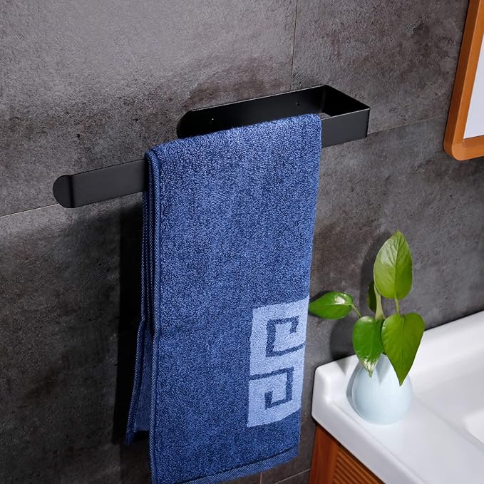 Self Adhesive Paper Towel Holder Under Cabinet Mount, 304 Stainless Steel Wall Mount Paper Towel Roll Rack for Kitchen Cabinet, Bathroom (Blakc)