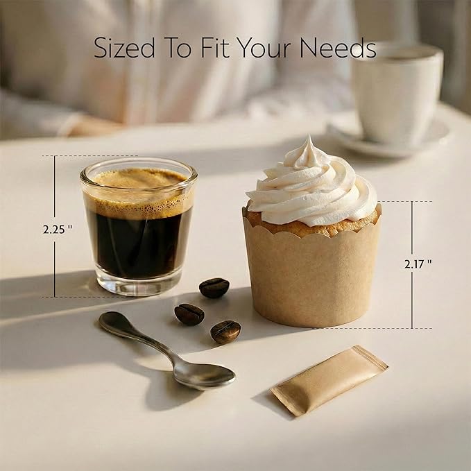 Restaurantware Panificio Premium 6 oz Kraft Paper Classic Baking Cup: Paper Baking Cups Perfect for Muffins Cupcakes or Mini Snacks - Scalloped - Disposable and Recyclable - 200ct Box