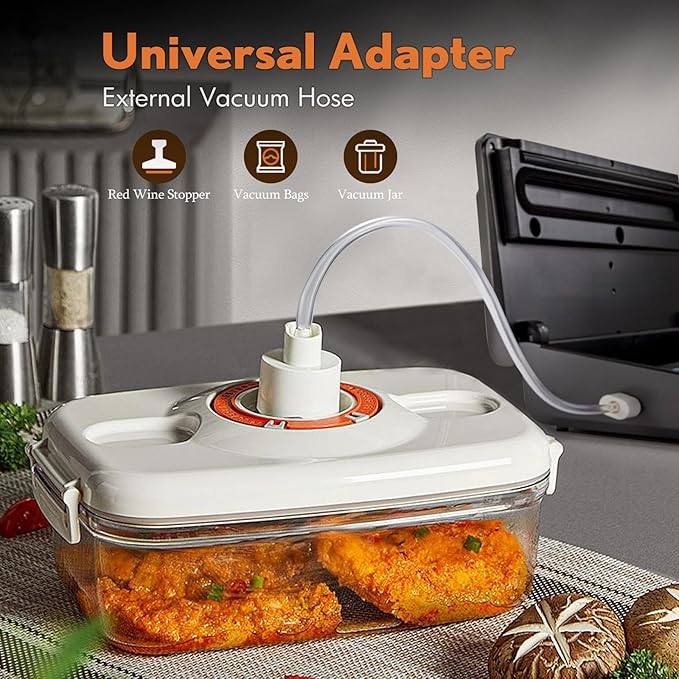 Vacuum Sealer for Food 90Kpa Powerful Vacuum Sealing Machine 7 in 1 Modes with Freshness Storage Bag Powerful Big Size (Don't Need Press)