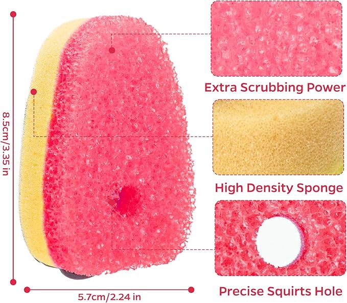 Sponge Dishwand Brush Refills for Scotch-Brite Dishwand - 10 Pack Dish Soap Non-Scratch Brush Refills for Nonstick Pots and Pans, Glass & Tubs (Pink)