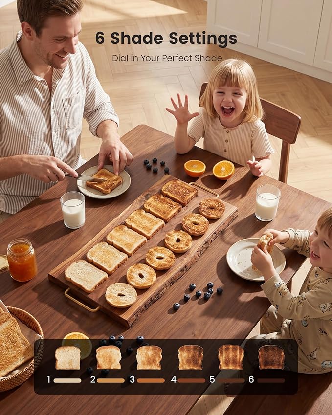 4 Slice Toaster, Long Slot Touch Screen Retro Toaster with Digital Countdown, Extra-Wide Slots for Bagels & Artisan Bread, 6 Browning Levels, 5 Bread Modes, Defrost Reheat Cancel, Stainless Steel