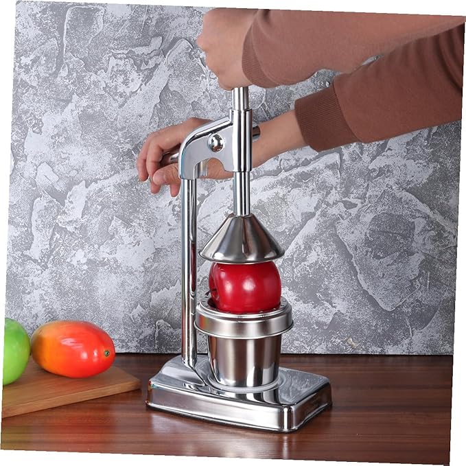 OUNONA Stainless Steel Manual Press Juicer for Citrus and Fruits Handheld Fruit Extractor Easy to Clean for Home and Kitchen Juicing