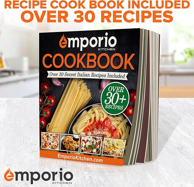 Emporio Kitchen Stackable Baking Pan Set - Deluxe Nonstick Black Coating, Carbon Steel Bakeware Sets, PFOA, PFOS, PTFE Free, Recipe Booklet Included, Oven Safe (Up to 450°F), Set of 7 - Black