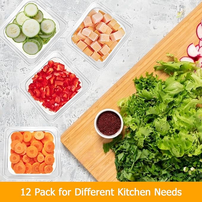 12 Pack 6'' Deep NSF Food Pans 1/6 Size | Commercial Food Storage Containers | Polycarbonate Plastic Pans for Restaurant | Commercial Grade for Food Prep | Clear