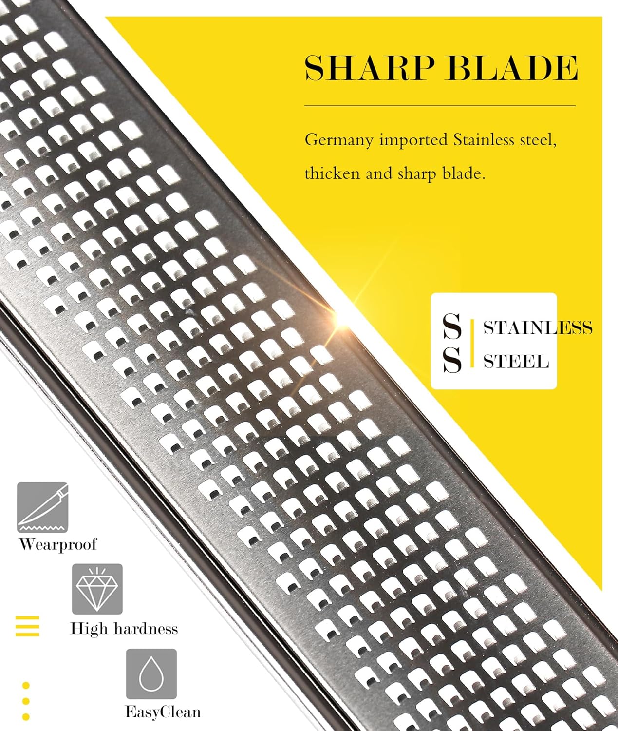 Ourokhome Kitchen Lemon Zester, Stainless Steel Hand Held Parmesan Cheese Grater for Ginger, Chocolate, Coconut, Lime, Nutmeg, Citrus, Fruit, Vegetable with Cleaning Brush, Dishwasher safe, White
