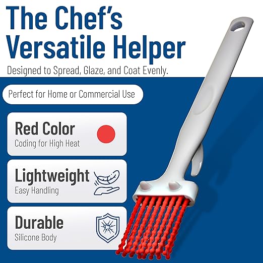 CFS 4040305 Silicone Basting Brush with Hook, 2", Red (Case of 12)