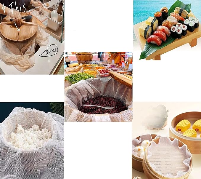 4Pcs Rice Net, 45 x 39 inch Sushi Rice Cooking Net,Non-Stick Rice Cooker Napkin,Reusable Home or Commercial Rice Net,Fine Mesh Steam Cloth