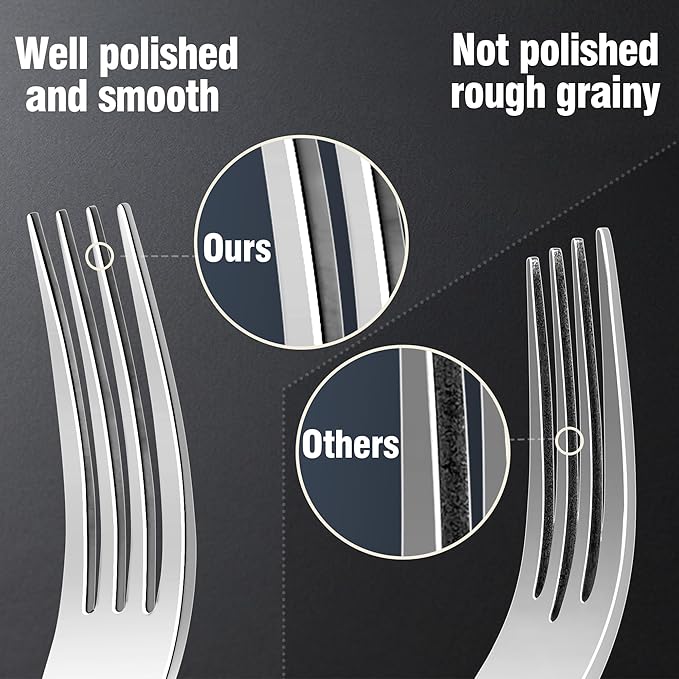 Silverware Set for 6, 30 Piece 18/10 Stainless Steel Flatware Utensils Cutlery Set, Mirror Polished knives Forks and Spoons Silverware Sets,Dishwasher Safe for Dinner Home Kitchen,Wedding Party