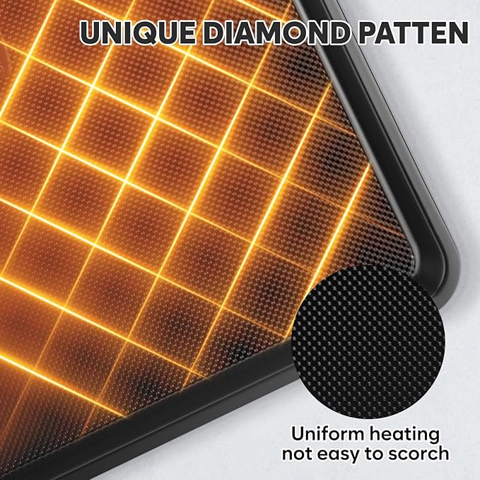 3 Pack Baking Sheet Pan Set, 0.8mm Thick Nonstick Cookie Sheets for Oven, Half/Quarter/Jelly Roll Pans for Oven, Heavy Duty Baking Trays for Oven with Diamond Texture