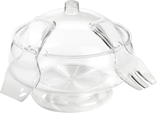 Prodyne AB-3-D Acrylic Salad Bowl & Servers, Clear