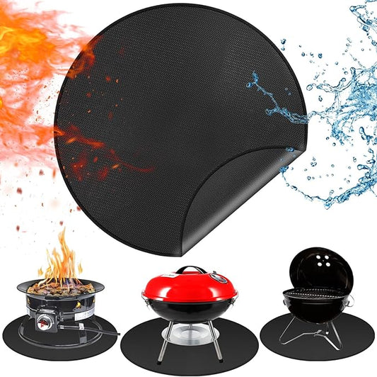 Round Fire Pit Mats for Under Fire Pit Compatible with Solo Stove, Accessories Compatible with Solo Stove , 3-Layer Fireproof Esay to Clean Grill Mats for Outdoor Grill to Protect the Deck, 39in