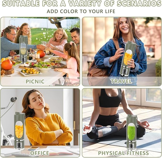 Portable 16oz Cordless Blender, USB Rechargeable Personal Smoothie Maker Cup, High Speed Compact Mixer for Ice, Fruit & Protein Shakes, Travel Friendly Bottle with Drinking Lid, Easy Clean