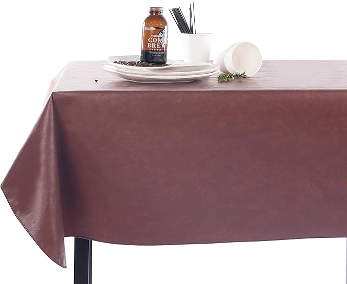 Yourtablecloth Heavy Duty Vinyl Rectangle or Square Tablecloth – 6 Gauge Heavy Duty Tablecloth – Flannel Backed – Wipeable Tablecloth with Vivid Colors & Many Sizes 52 x 108 Black
