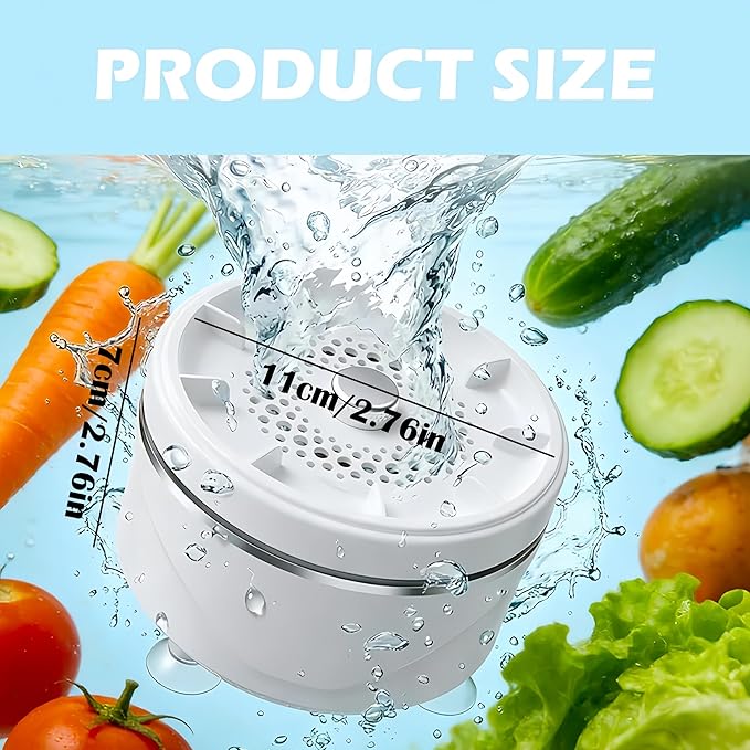 Fruit and Vegetable Washing Machine, Vegetable Purifier Titanium Electrolysis Fruit and Veggie Cleaning Machine, Fruit Cleaner Device for Home Kitchen Fruits, Vegetables, Meat and Tableware (1 Pcs)