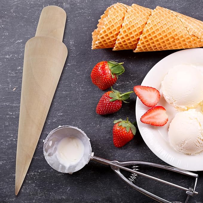 NOLITOY 2pcs Cone Mold Wooden Cream Horn Mold Cannoli Molds for Baking Pastry Molds Cannoli Forms DIY Tools Pizzelle Roller Lady Lock Pastry Horn Acopes Thousand Layer Cake Miss Human Body