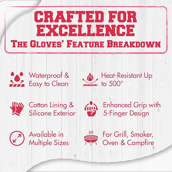 KITCHEN PERFECTION S Silicone Smoker Oven Gloves for Women -Extreme Heat Resistant BBQ Gloves -Handle Hot Food Right on Your Grill Fryer |Waterproof Oven Mitts for Cooking |Superior Set+3 Bonuses