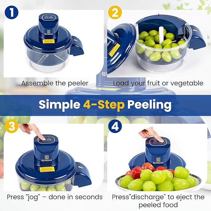 Automatic Grape Peeler Machine – Powerful Electric Garlic & Cherry Tomato Peeler, Cordless Vegetable Skin Remover for Small Fruits, Fast, Easy & Effortless Peeling for Home Kitchen