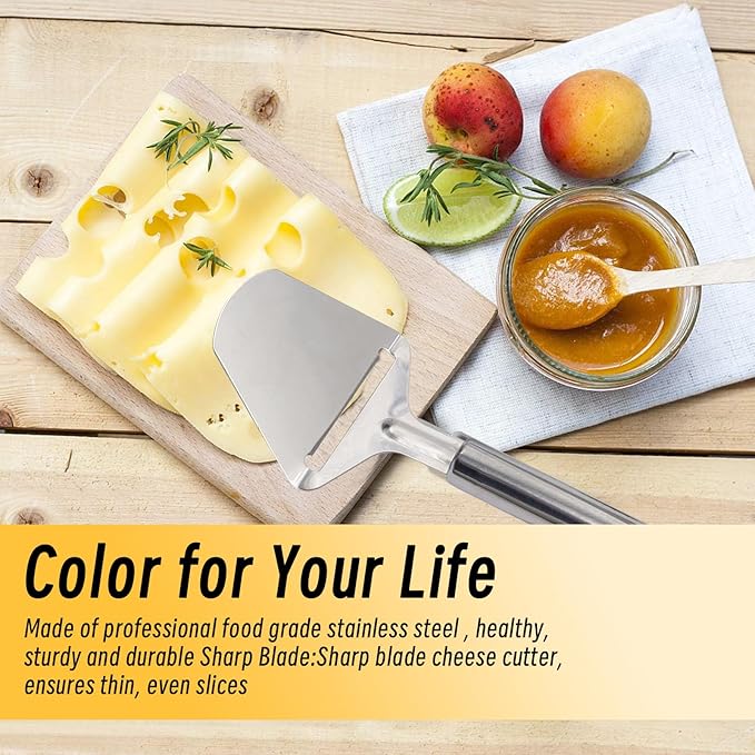 2Pcs Cheese Slicer Handheld, Small Stainless Steel Silver Cheese Peeler Planer Cutter Tools for Block Butter Squares for Kitchen Cooking
