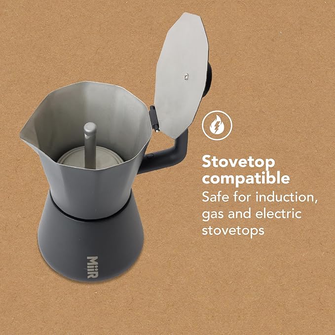 MiiR New Standard Moka Pot, 10oz - Durable Coffee Maker for Rich Espresso Strength Brew