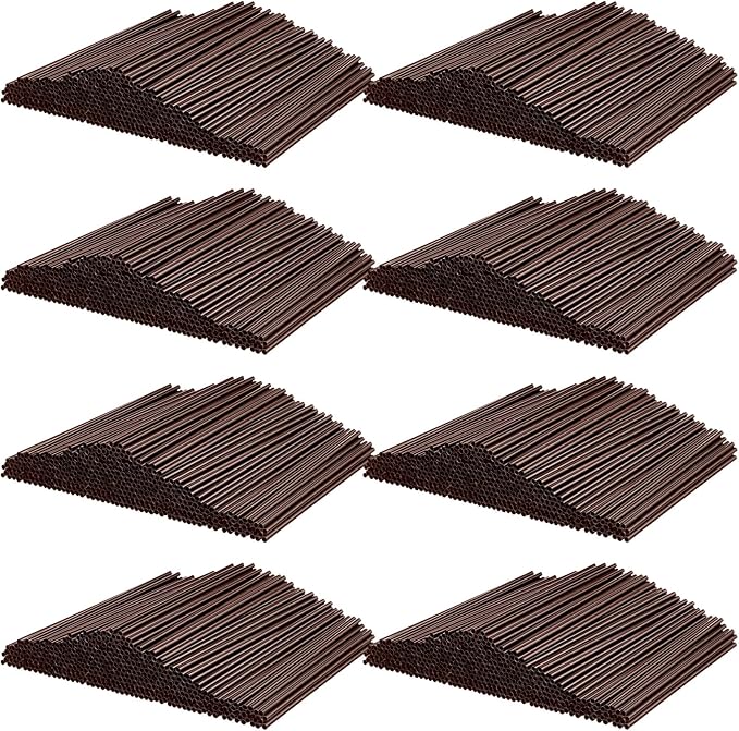 6000 Count Coffee Cocktail Stirrers Straws Disposable Plastic Sip Stir Sticks Cocktail Drink Stirrers Sticks Cups Straws for Bars Juice Drinking(Coffee,5 Inch)