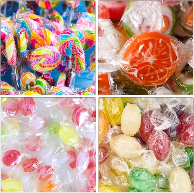 Candy Wrappers for Homemade Candy, 1000 Square Sheets Natural Cellophane, 5"x5" Clear Caramel Wrappers for Chocolate Lollipop Candy Making Supplies