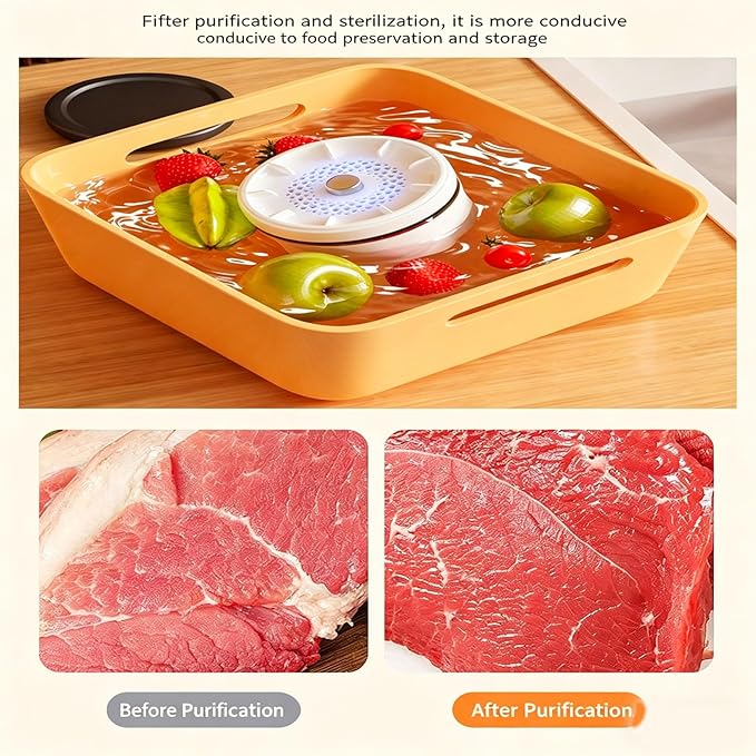 Fruit and Vegetable Washing Machine, Fruit Cleaner Device Waterproof Fruit and Vegetable Purifier Clean Produce with Titanium Electrolysis Purification for Home Kitchen