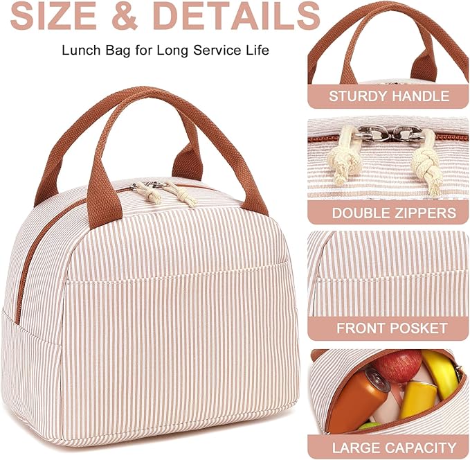 Bluboon Lunch Box for Women Cute Lunch Bag Reusable Insulated Lunch Bags Large Capacity Lunchbox Cooler for Work Picnic or Travel