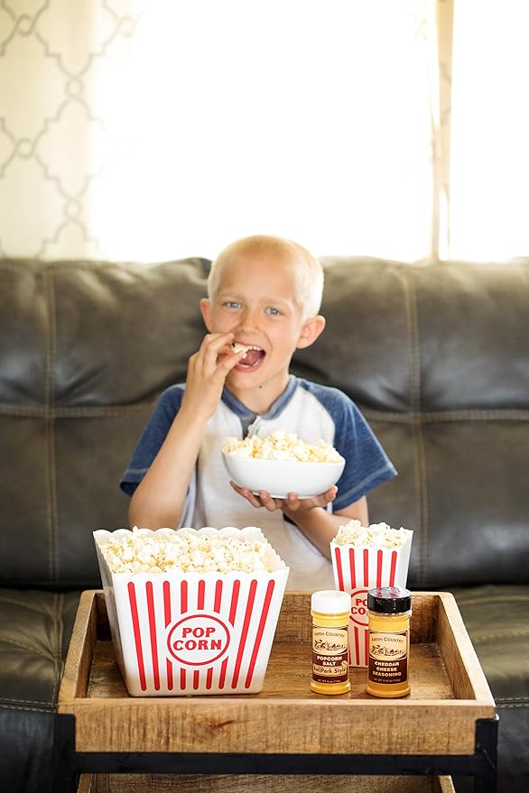 Amish Country Popcorn | Seasoning Variety Pack | BallPark Style ButterSalt - 5.5 oz & Cheddar Cheese - 4.7 oz Popcorn Seasoning | Old Fashioned, Non-GMO