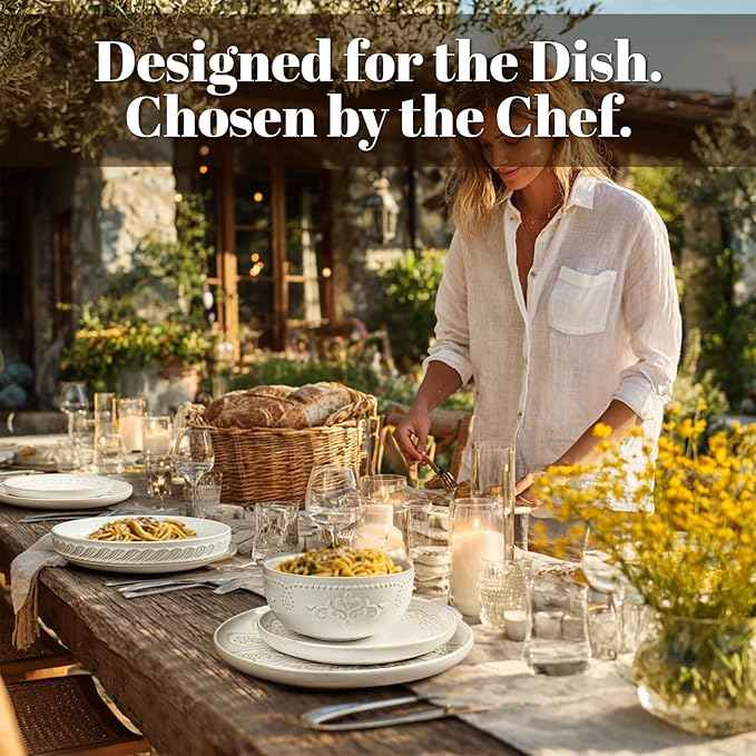 Artena Plates And Bowls Sets, 16 Pieces Dinnerware Sets, Dish Set For 4, Ceramic Kitchen Bowl And Plate Set, Embossed White Dishware Sets, Dishwasher & Microwave Safe (Willow Leaf)