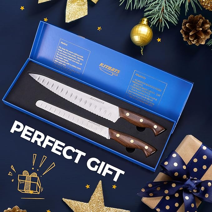 10"/8"Bread Knife set -Multifunction Serrated Knife Razor Sharp Slicer bread knife for homemade bread For Bread, Bagels, Cake, Baking, Efficient cutting Gifts Mother Fathers