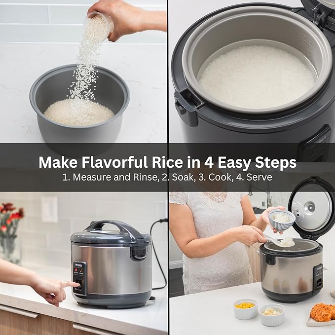 Tiger JNP-S10U-US 5.5 Cup Capacity White Rice Cooker with Non-Stick Inner Pot, Retractable Power Cord, and Keep Warm up to 12 hours (Urban Satin)
