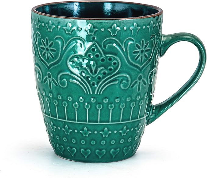Elama Sea Foam Mozaic 16 Piece Round Stoneware Dinnerware Set in Sea Green