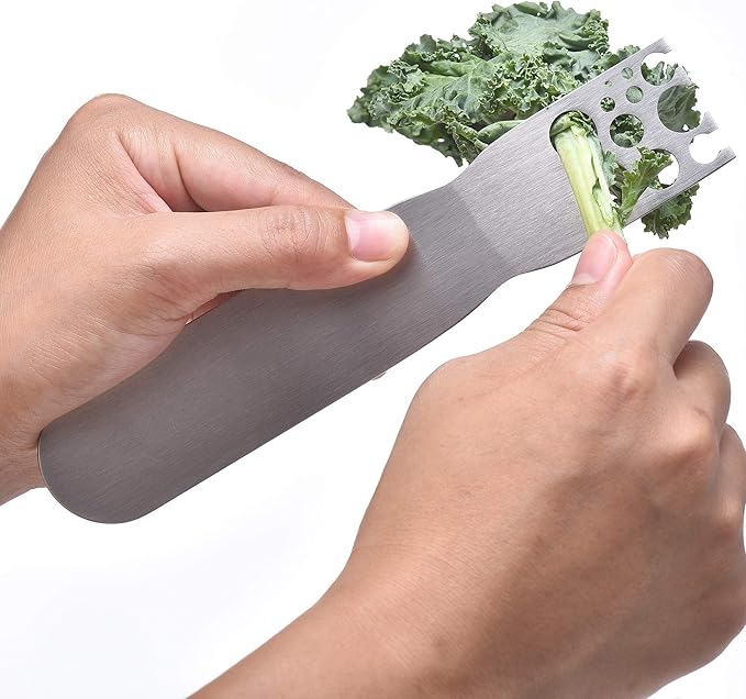 Herb Stripper, Stainless Steel herb Leaf Zip Tool for Kale, Chard, Collard Greens, Thyme and Rosemary